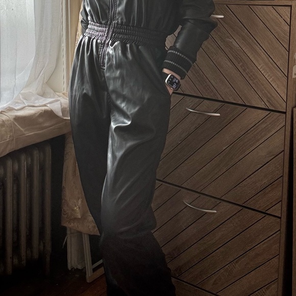 Steve Madden Faux Leather Boiler Suit - Picture 2 of 7